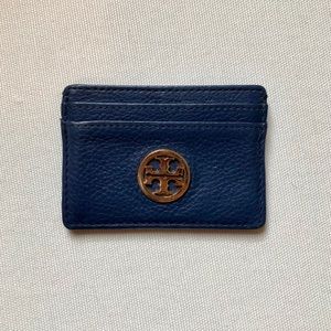 Tory Burch Navy Logo Cardholder
